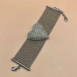 Silver Heart Mesh Bracelet